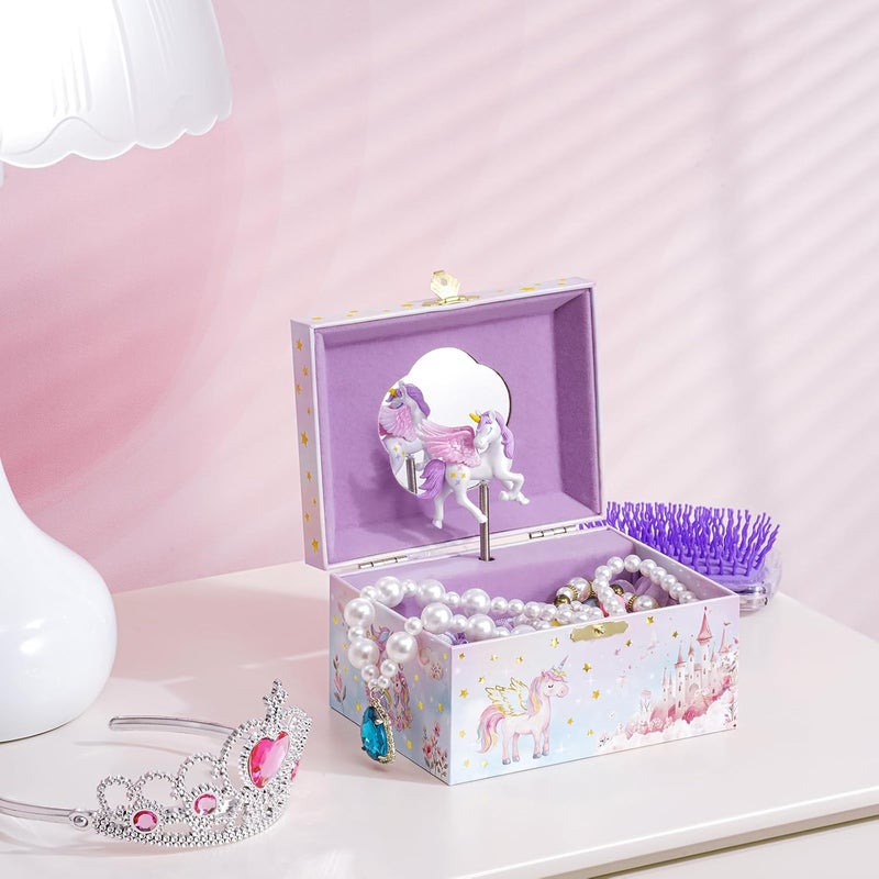 Procase Unicorn Jewelry Box for Girls, Kids Musical Jewelry Boxes with Spinning Unicorn Doll, Birthday Christmas Gifts for Little Girls Children Toddler Ages 3 4 5 6 7 8 -Unicorn (Box Only) - Image 5